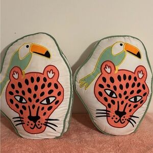 Leopard and Toucan Decorative Pillows